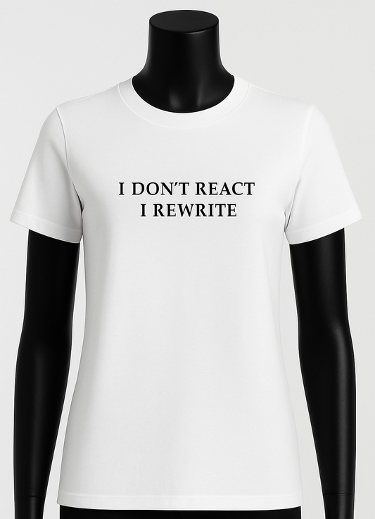 I DON'T REACT, I REWRITE| Women's Graphic T-Shirt