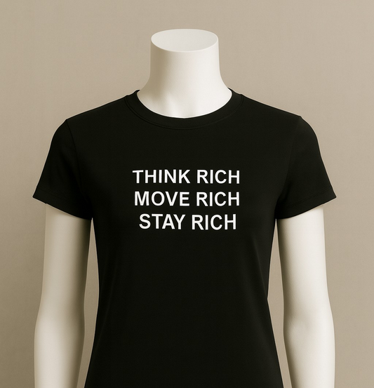 THINK RICH MOVE RICH STAY RICH| Women's Graphic T-Shirt